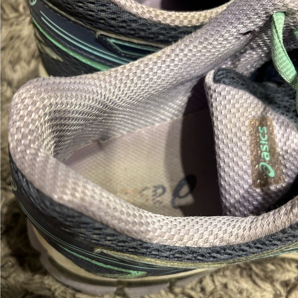 Asics Purple and Green Active Shoes - Picture 4 of 7